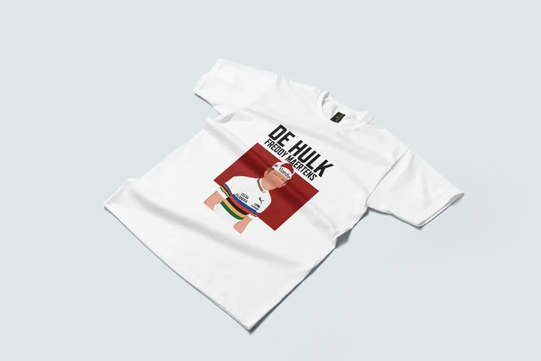 Wit T-shirt met een illustratie van De Hulk, Freddy Maertens